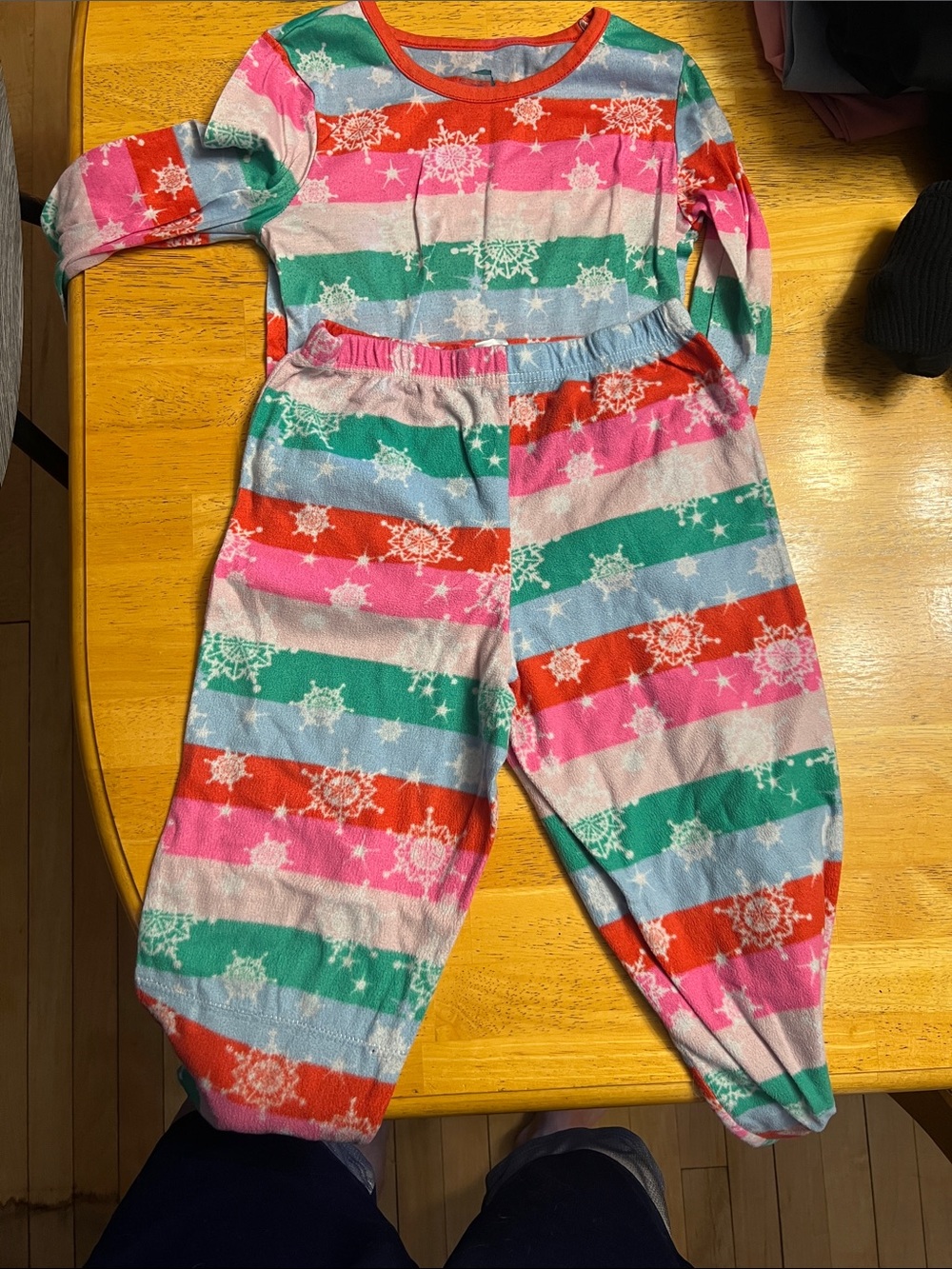 Kids Multicolor Stripe Snowflake Pajama Bottoms - Unbranded
